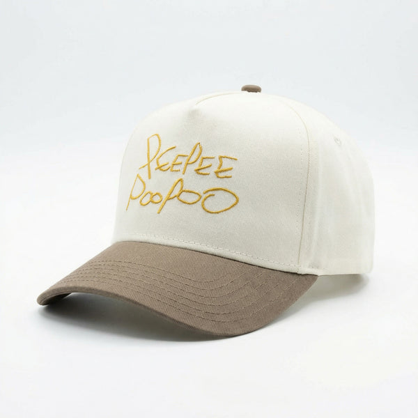 Pee Pee Poo Poo Snapback Two Tone Hat White & Green