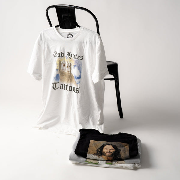 God Hates Tattoos T Shirt - Shitheadsteve