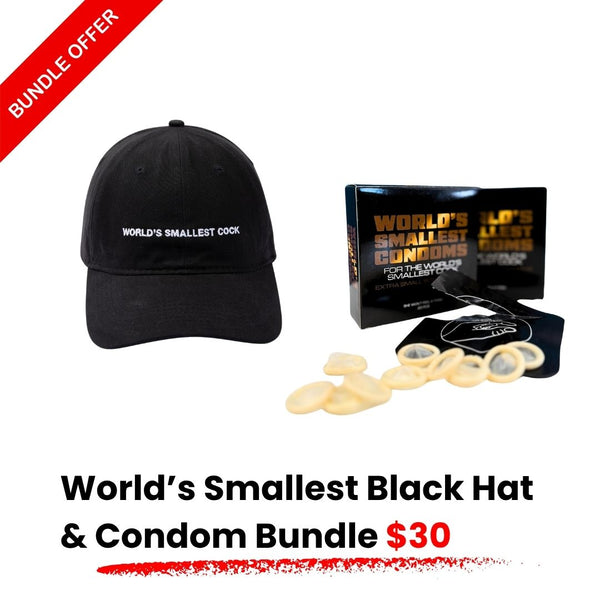 World's Smallest Black Hat & Condom Bundle
