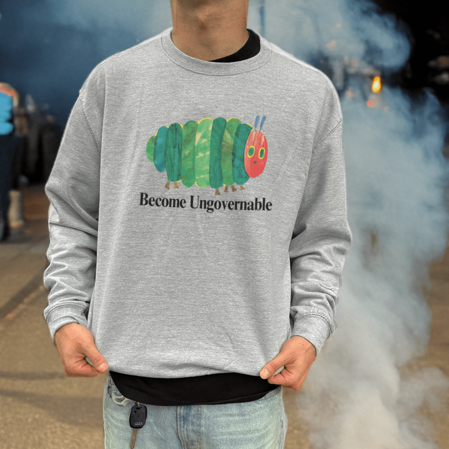 Become Ungovernable Caterpillar Crewneck Sweatshirt - Shitheadsteve