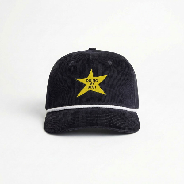 Doing My Best Rope Corduroy Hat Black