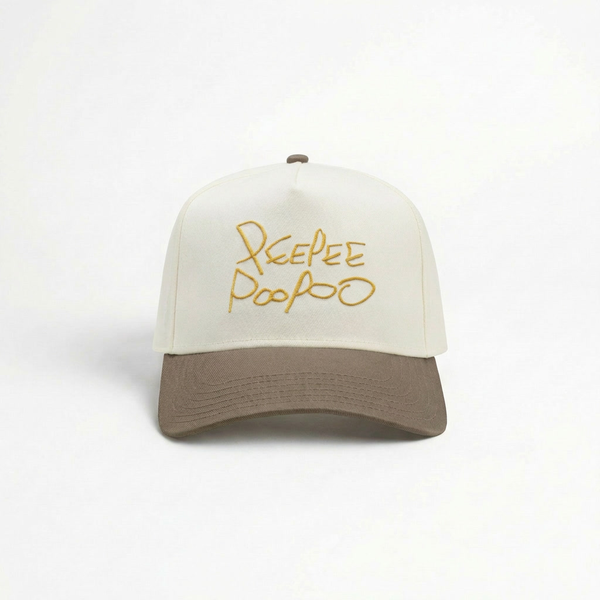 Pee Pee Poo Poo Snapback Two Tone Hat White & Green