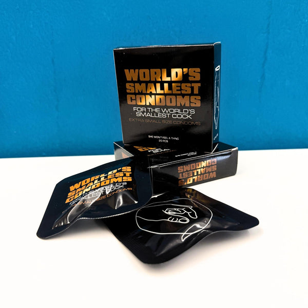 World's Smallest White Hat & Condom Bundle